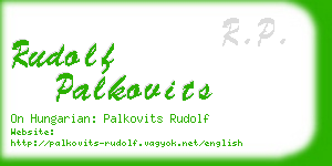 rudolf palkovits business card